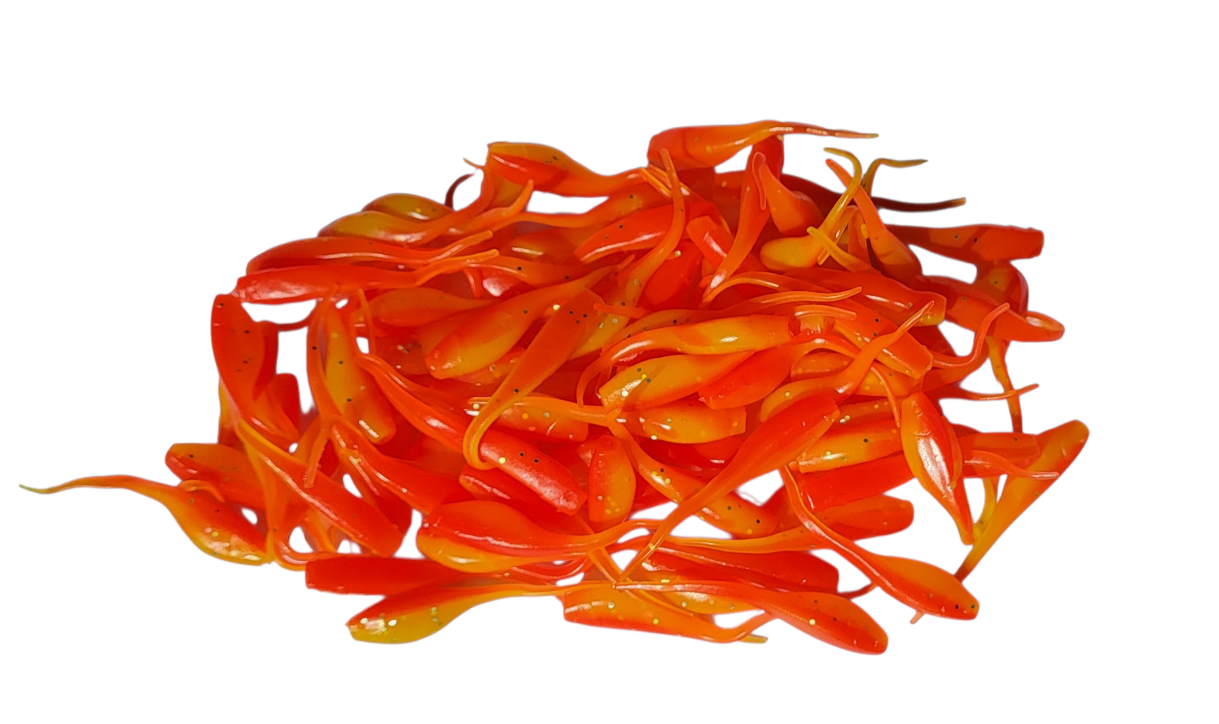 Shad Fry, Minnow Fry 2" length - Lake Sunrise (light/dark orange w/silver glitter) Crappie, Panfish