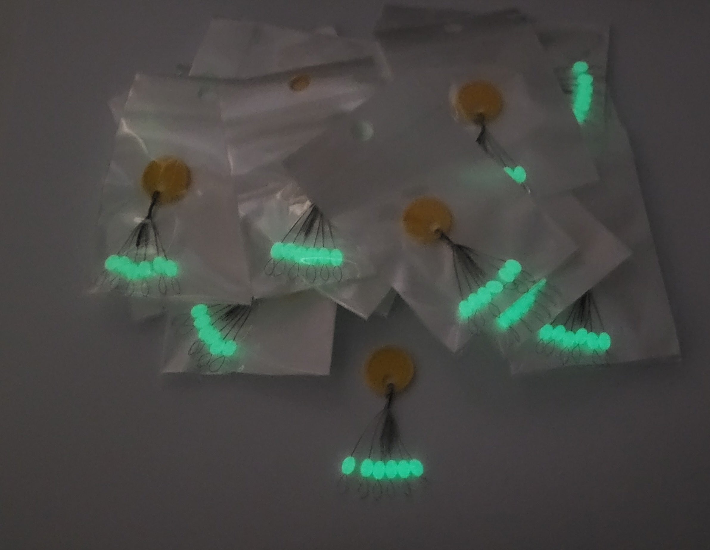 GLOW Bobber Stoppers, Medium Size, 120 Stoppers, 20 Pks of 6 ea per ring