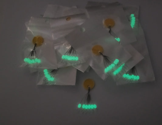 GLOW Bobber Stoppers, Medium Size, 120 Stoppers, 20 Pks of 6 ea per ring