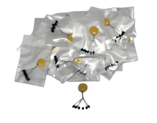 BLACK Bobber Stoppers, Medium Size, 120 Stoppers, 20 Pks of 6 ea per ring