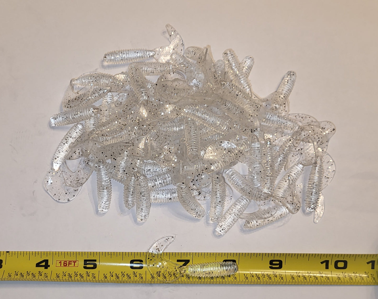 Clear Minnow Flash 2 inch Soft Plastic Curl Tail Grubs