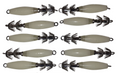 10 Glow Squid / Octopus Jigs 32 Super Sharp Prongs 4" Approximate Overall Length