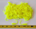 Triple Tail Tri-Tip Chartreuse Color 2 inch 100 Pack Curl Tail Grubs