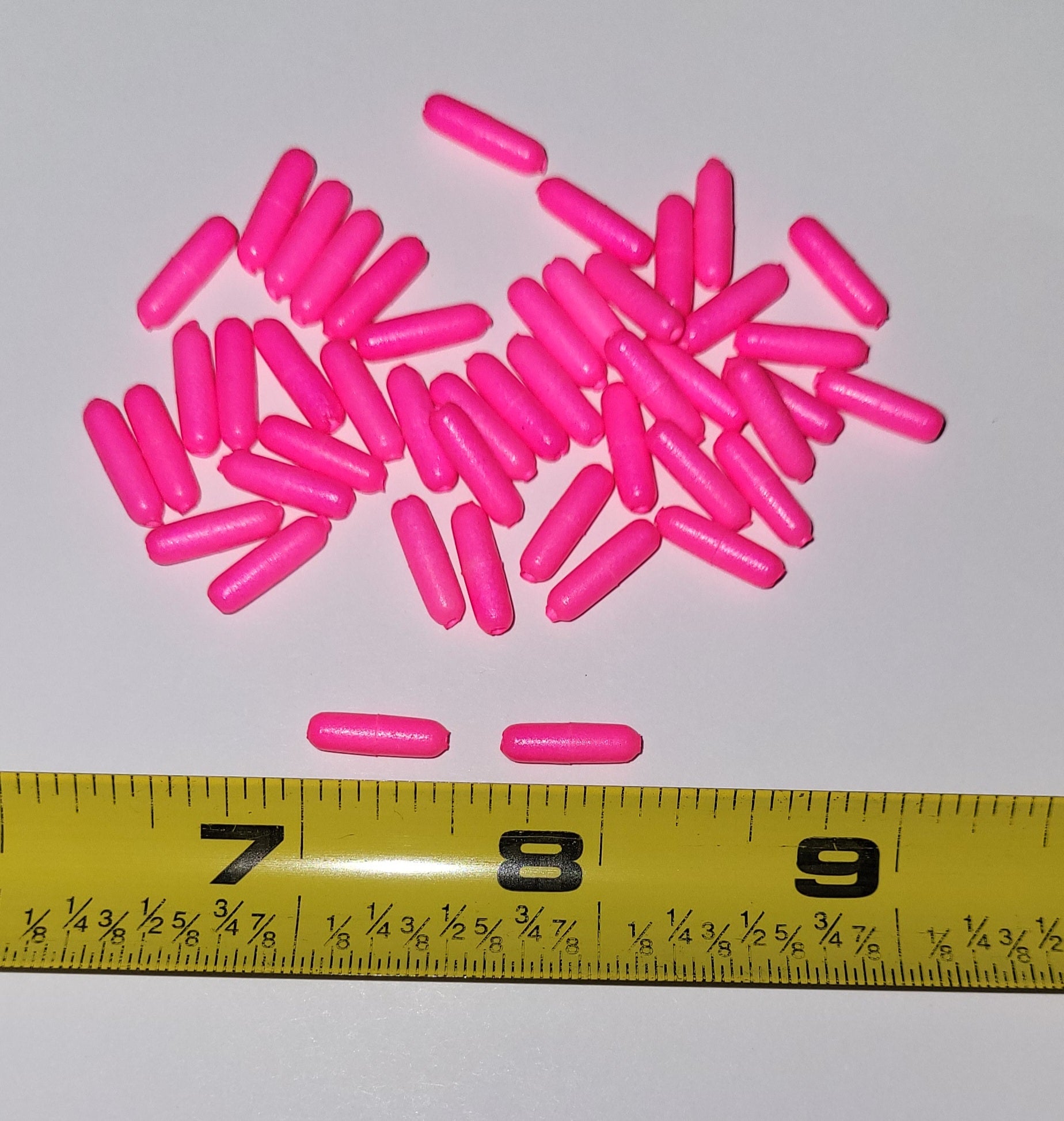 Micro Bright Pink Fly Fishing Floats  7/16" x 1/8" with hole