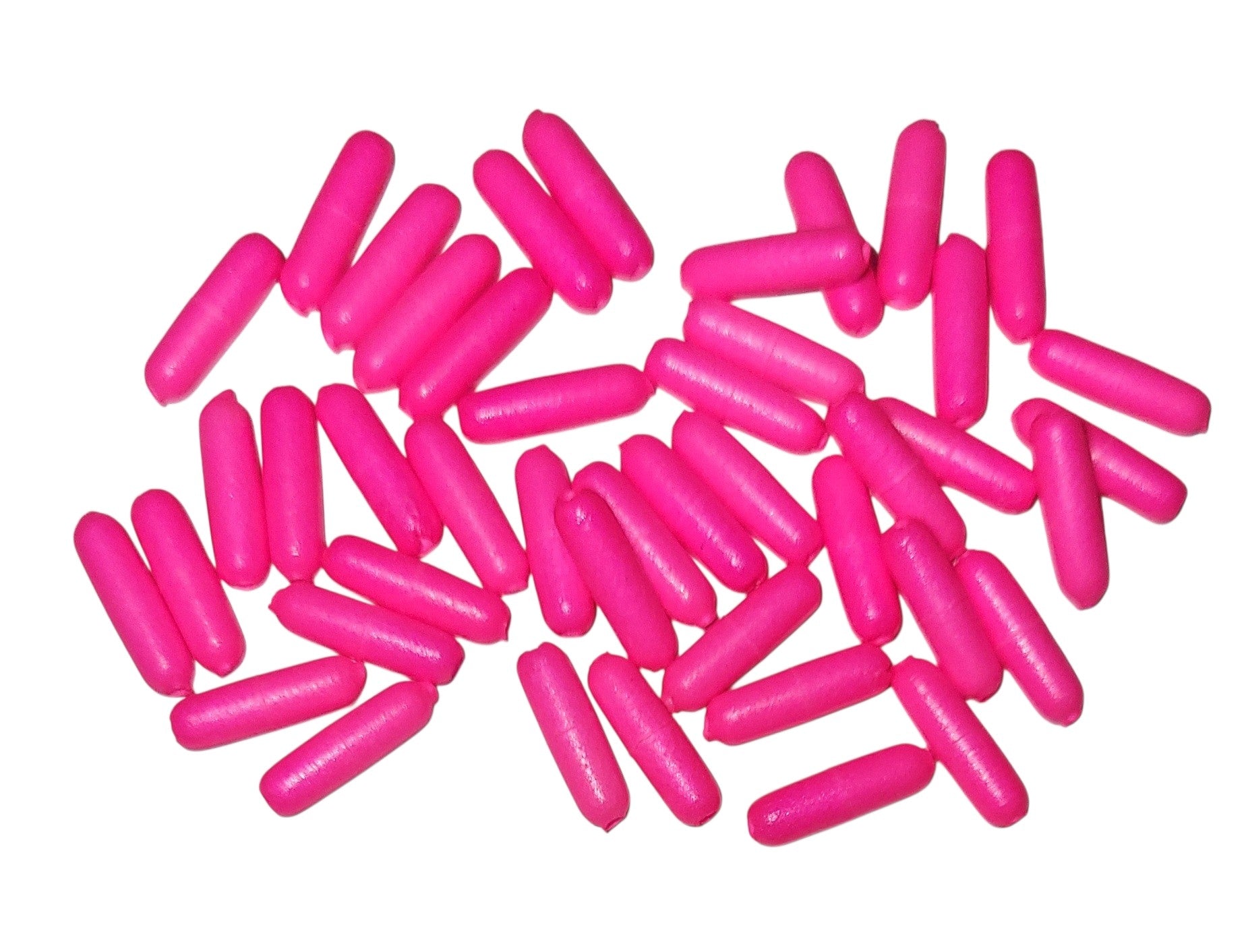 Micro Bright Pink Fly Fishing Floats  7/16" x 1/8" with hole
