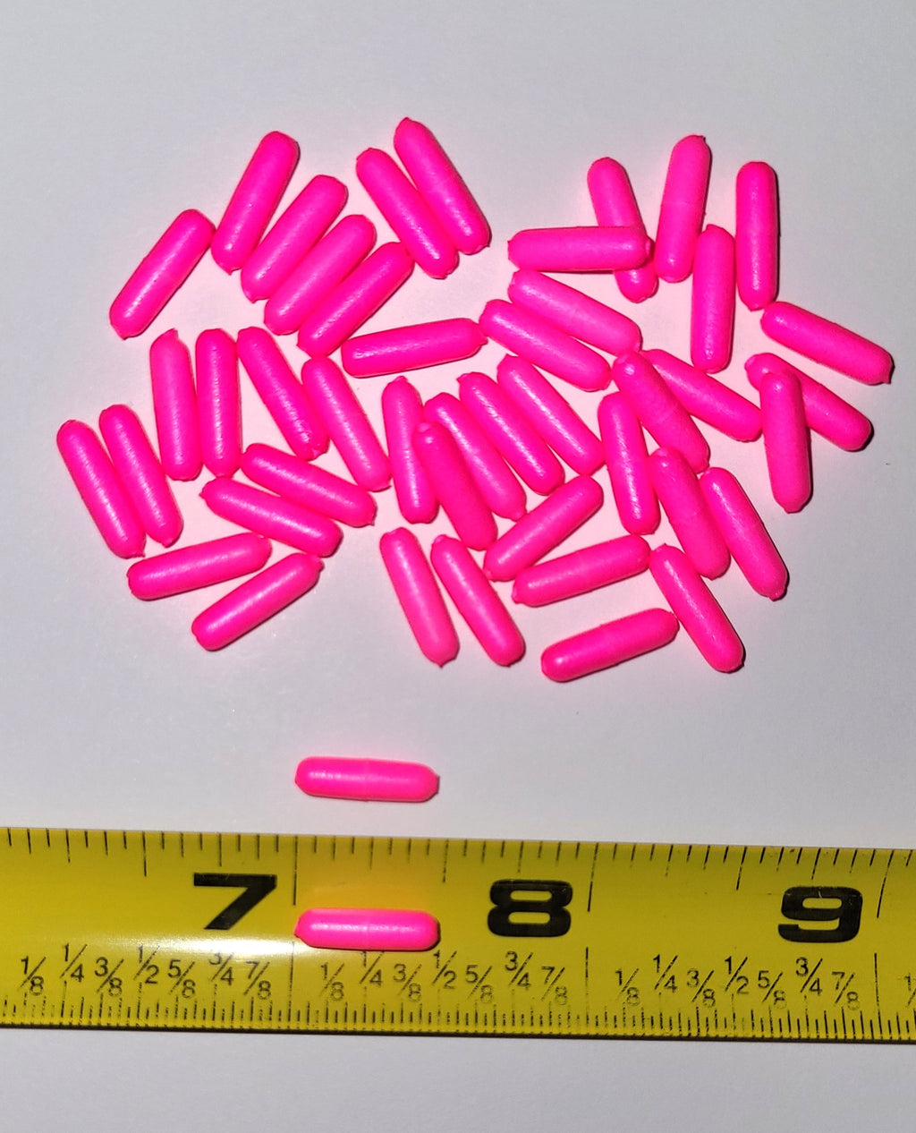 Micro Bright Pink Fly Fishing Floats  7/16" x 1/8" with hole