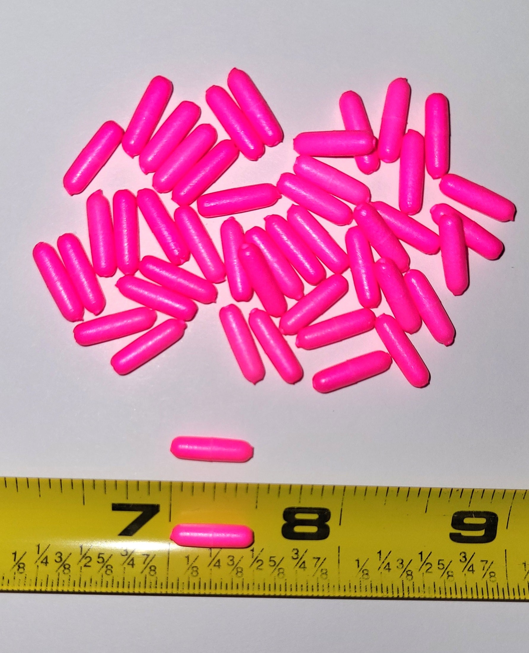 Micro Bright Pink Fly Fishing Floats  7/16" x 1/8" with hole