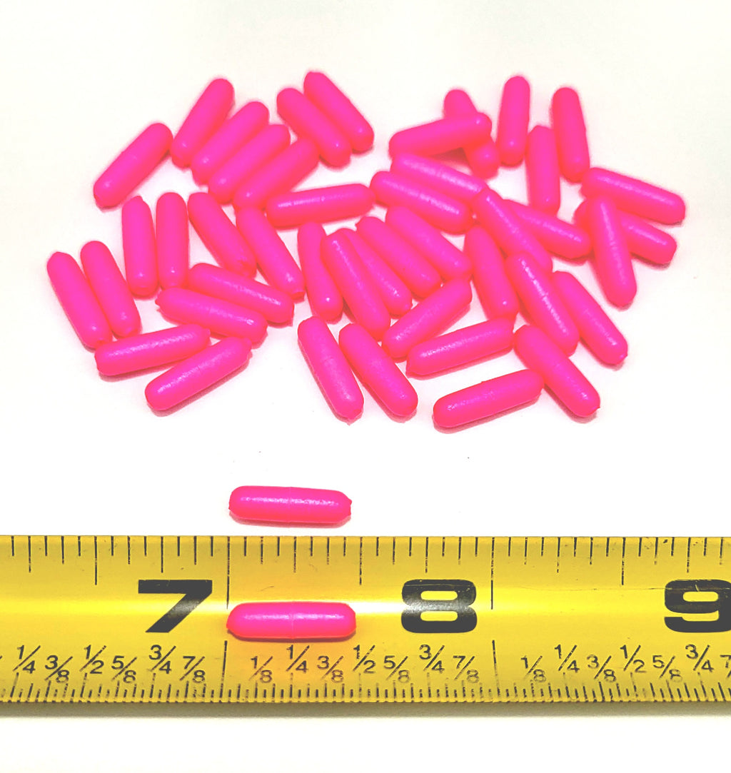 Micro Bright Pink Fly Fishing Floats  7/16" x 1/8" with hole