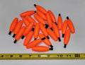 Fishing Floats 2" Bright Orange, 24 Floats, Styrofoam Cigar Shaped, Peg with hole