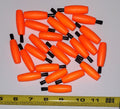 Fishing Floats 1-1/2" Bright Orange HUSKY, 24 Floats Styrofoam Pegged Cigar Shaped