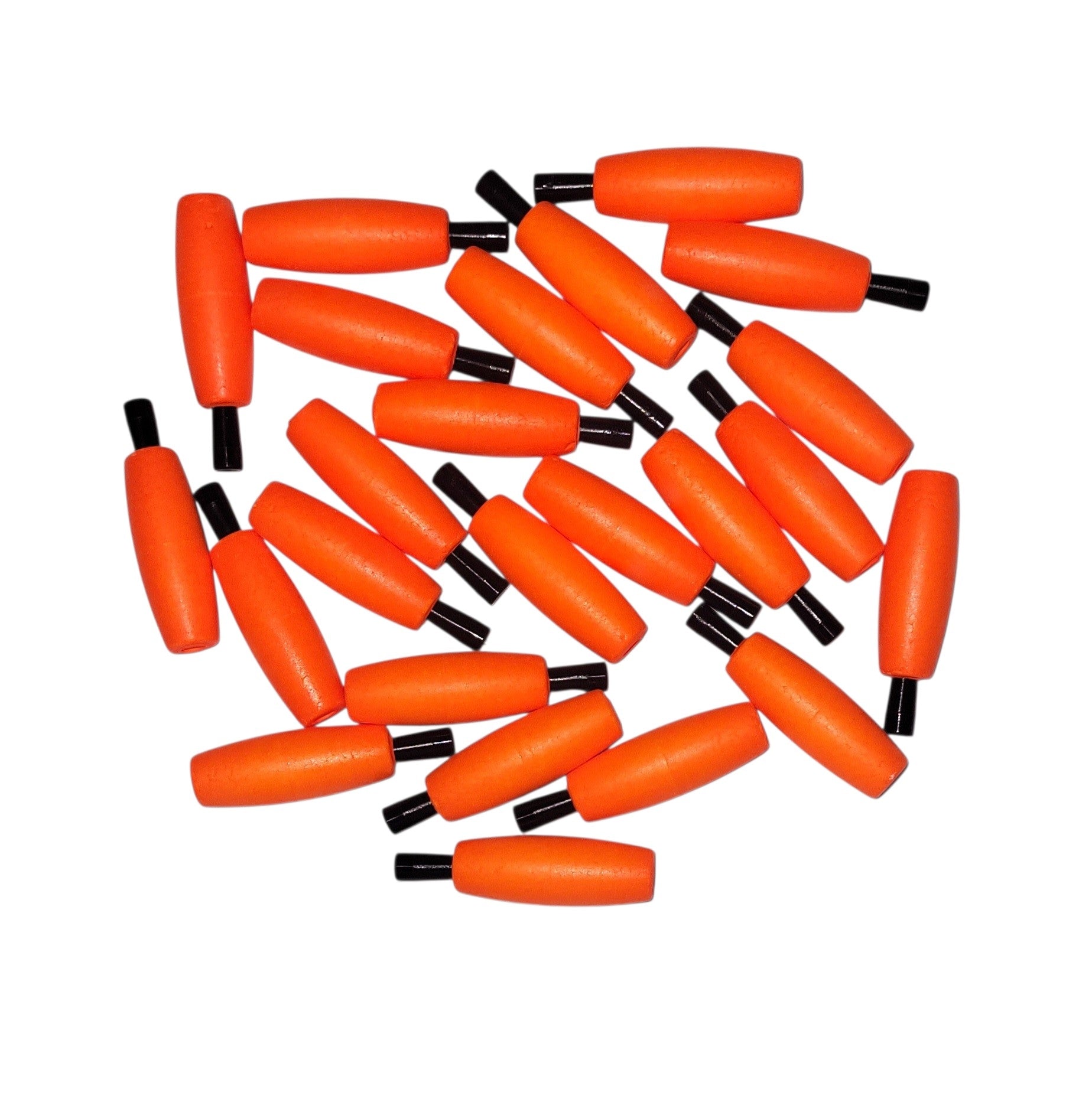 Fishing Floats 1-1/2" Bright Orange HUSKY, 24 Floats Styrofoam Pegged Cigar Shaped