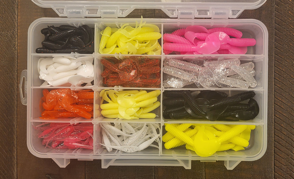 205 pc Soft Plastic Assortment with Plano Stow Away 3600 Tackle Box