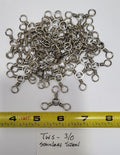 3-Way Swivels, 24 ea Size 4/0, Large Stainless Steel Swivels, 160 lb Test Heavy Duty
