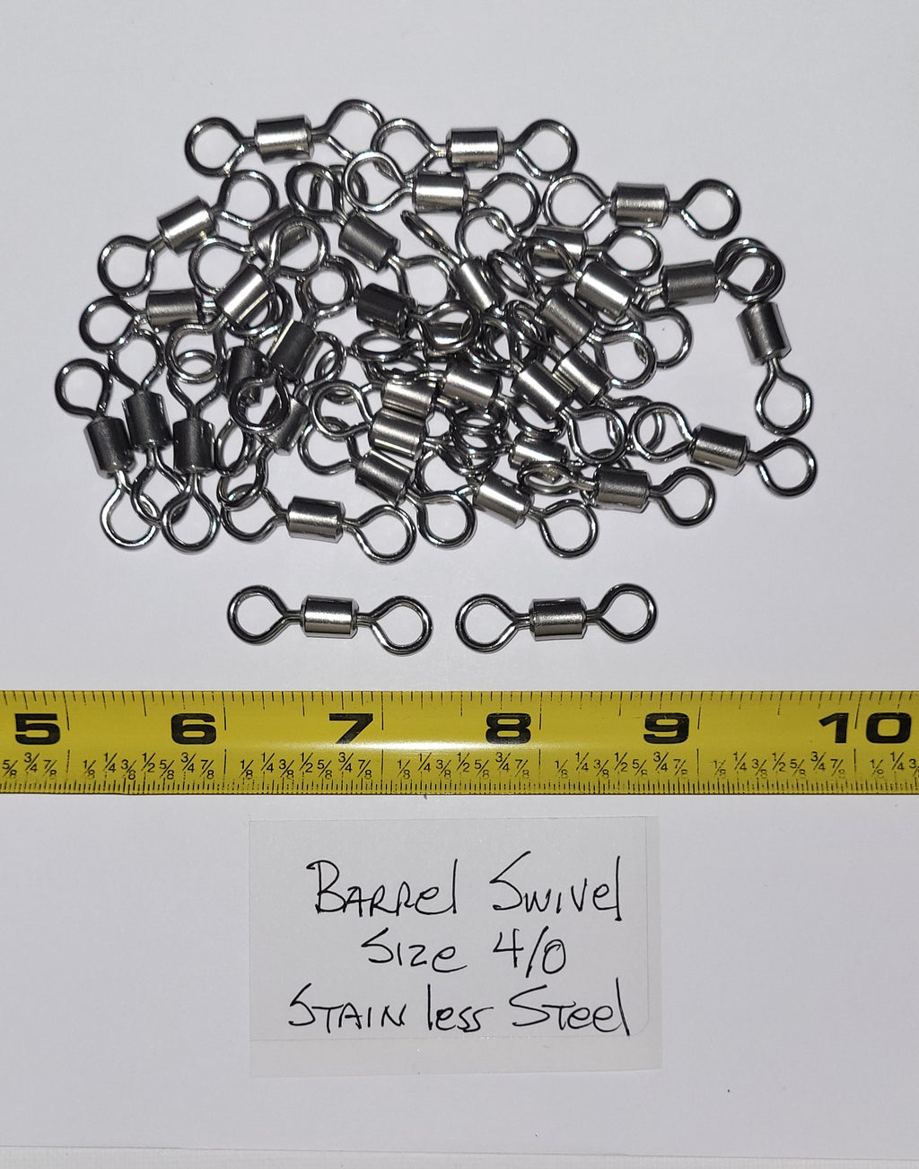Heavy Duty Large Barrel Swivels, 36 ea Sz 4/0, Stainless Steel, 285 lb Test