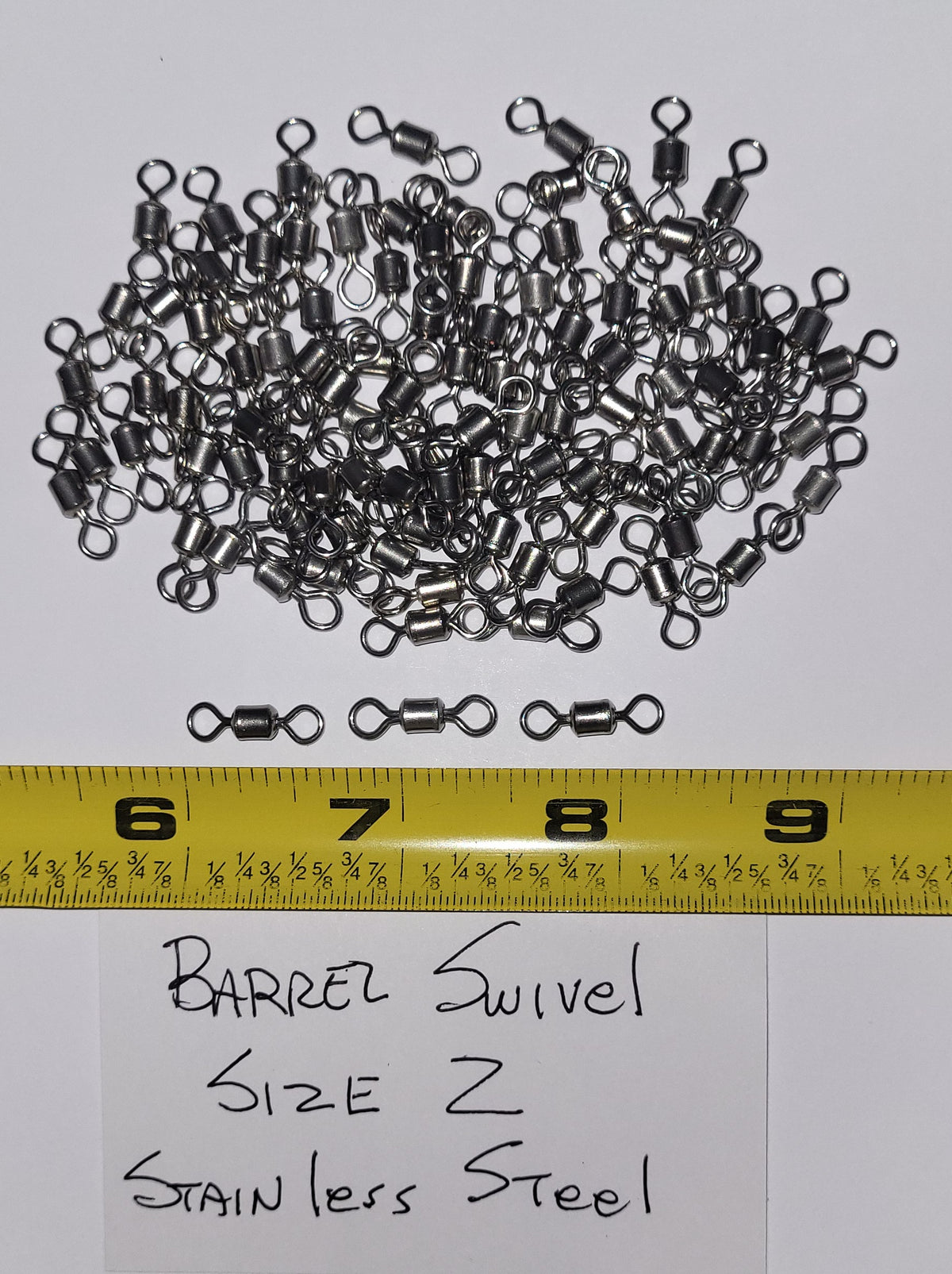 Barrel Swivels, 96 ea Sz 2, Stainless Steel, 90 lb Test