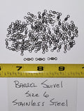 Barrel Swivels, 96 ea Sz 6, Stainless Steel, 65 lb Test