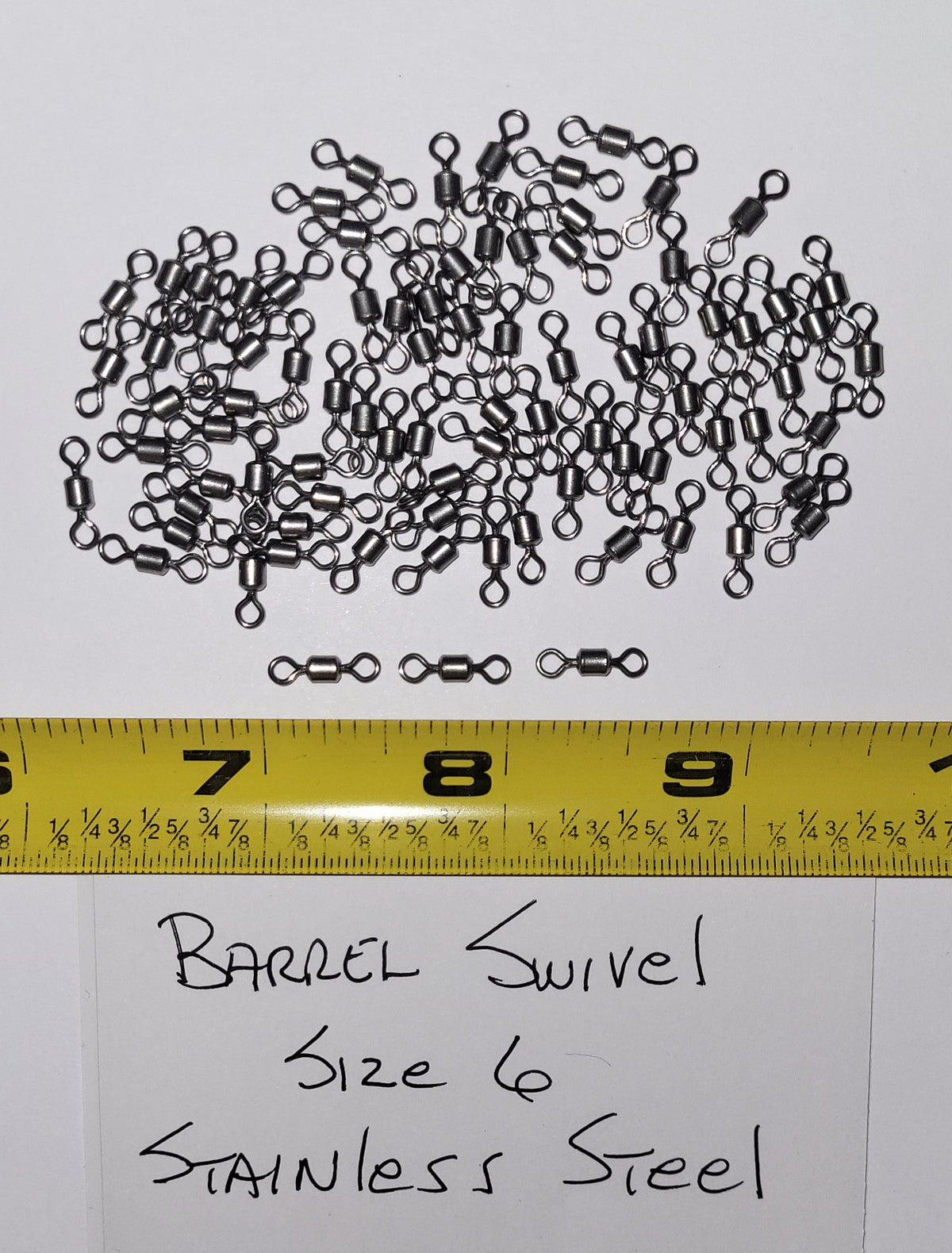 Barrel Swivels, 96 ea Sz 6, Stainless Steel, 65 lb Test