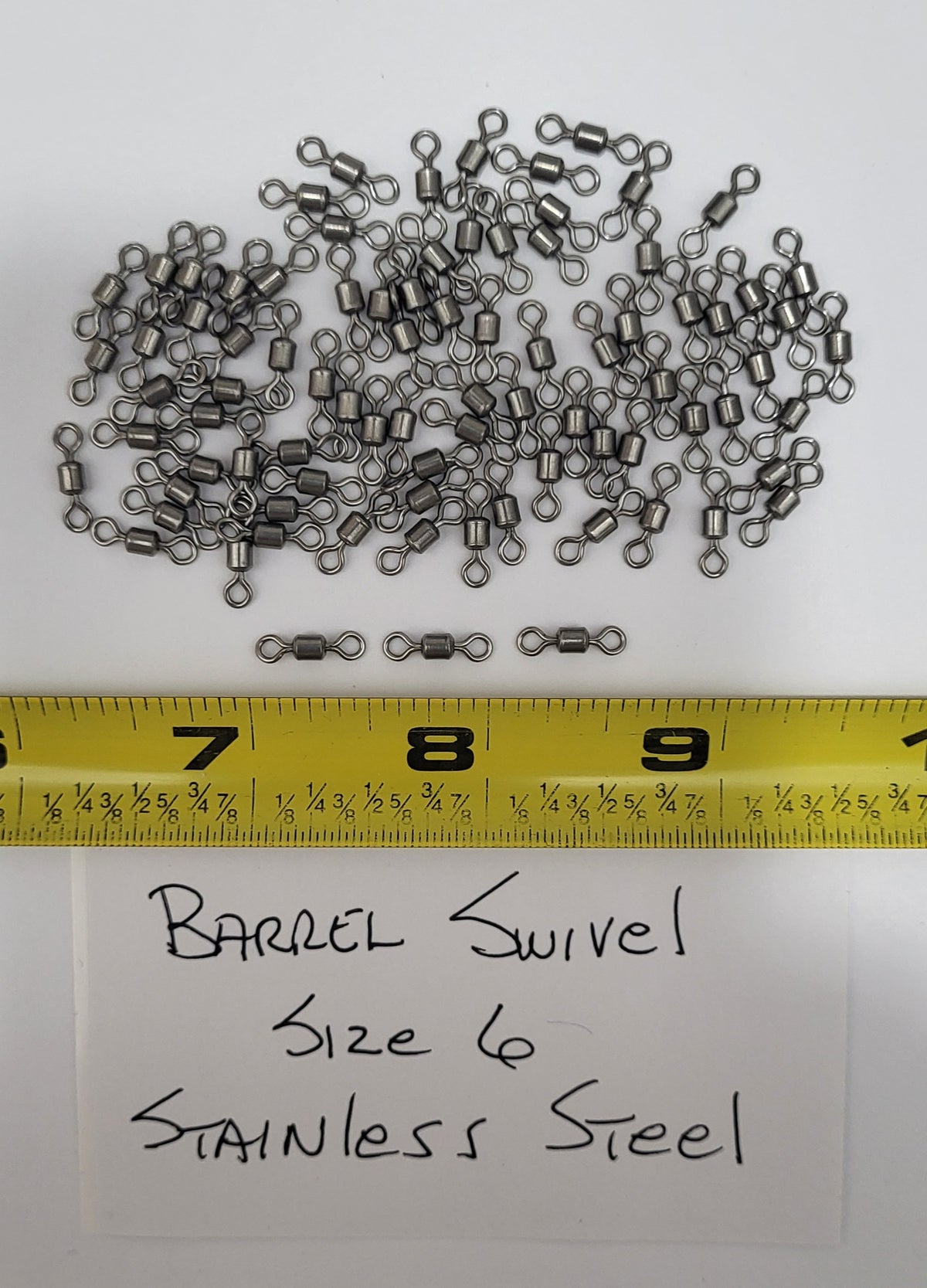 Barrel Swivels, 96 ea Sz 6, Stainless Steel, 65 lb Test