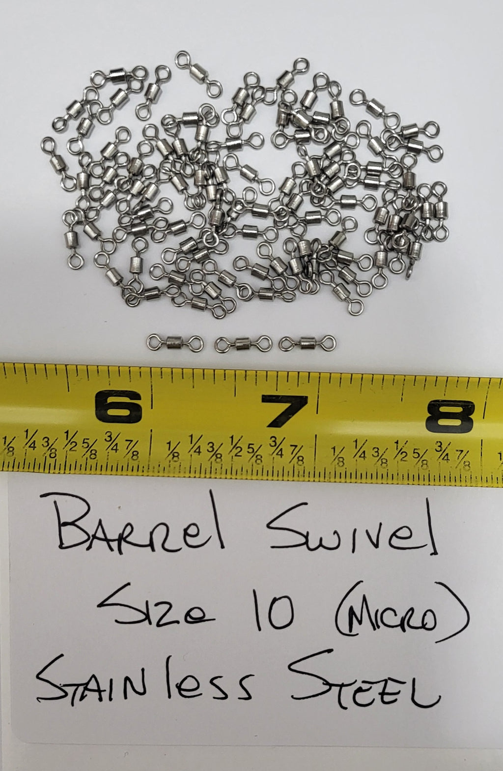Micro Barrel Swivels, 96 ea Sz 10, Stainless Steel, 30 lb Test