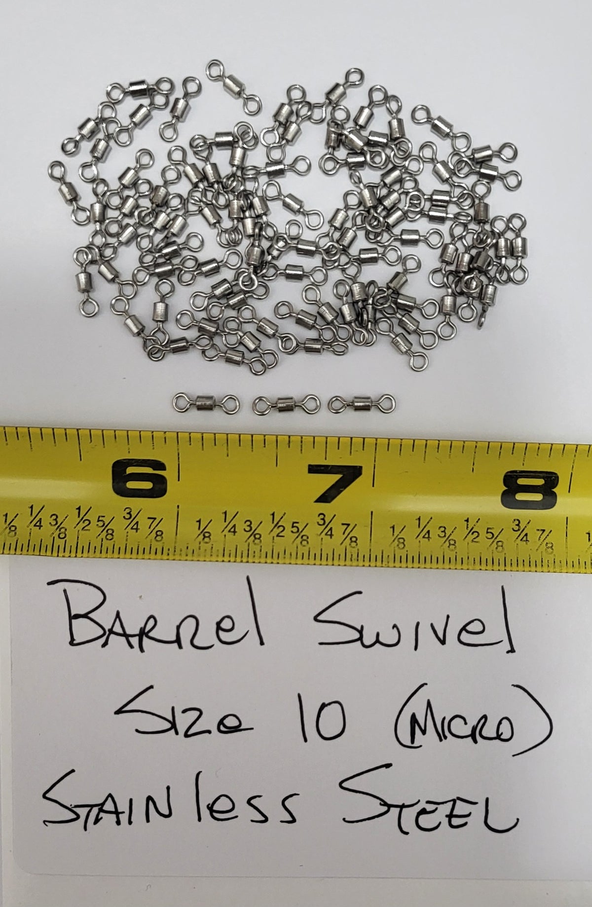 Micro Barrel Swivels, 96 ea Sz 10, Stainless Steel, 30 lb Test