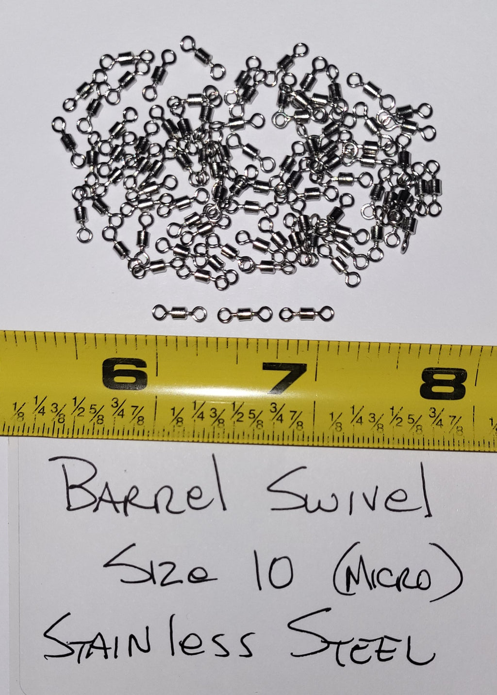 Micro Barrel Swivels, 96 ea Sz 10, Stainless Steel, 30 lb Test