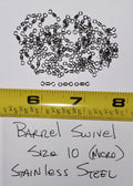 Micro Barrel Swivels, 96 ea Sz 10, Stainless Steel, 30 lb Test