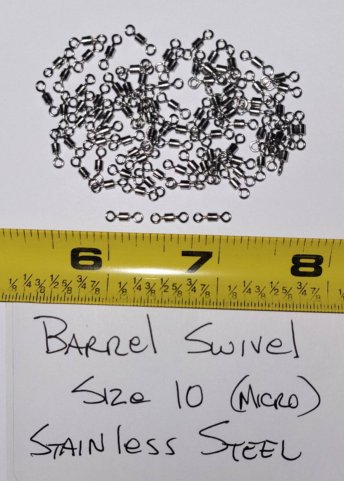 Micro Barrel Swivels, 96 ea Sz 10, Stainless Steel, 30 lb Test
