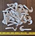 48 pcs, White Color 2-3/4 in lengthy x 3/8 in diameter Large Body Soft Plastic Curl Tail Grubs