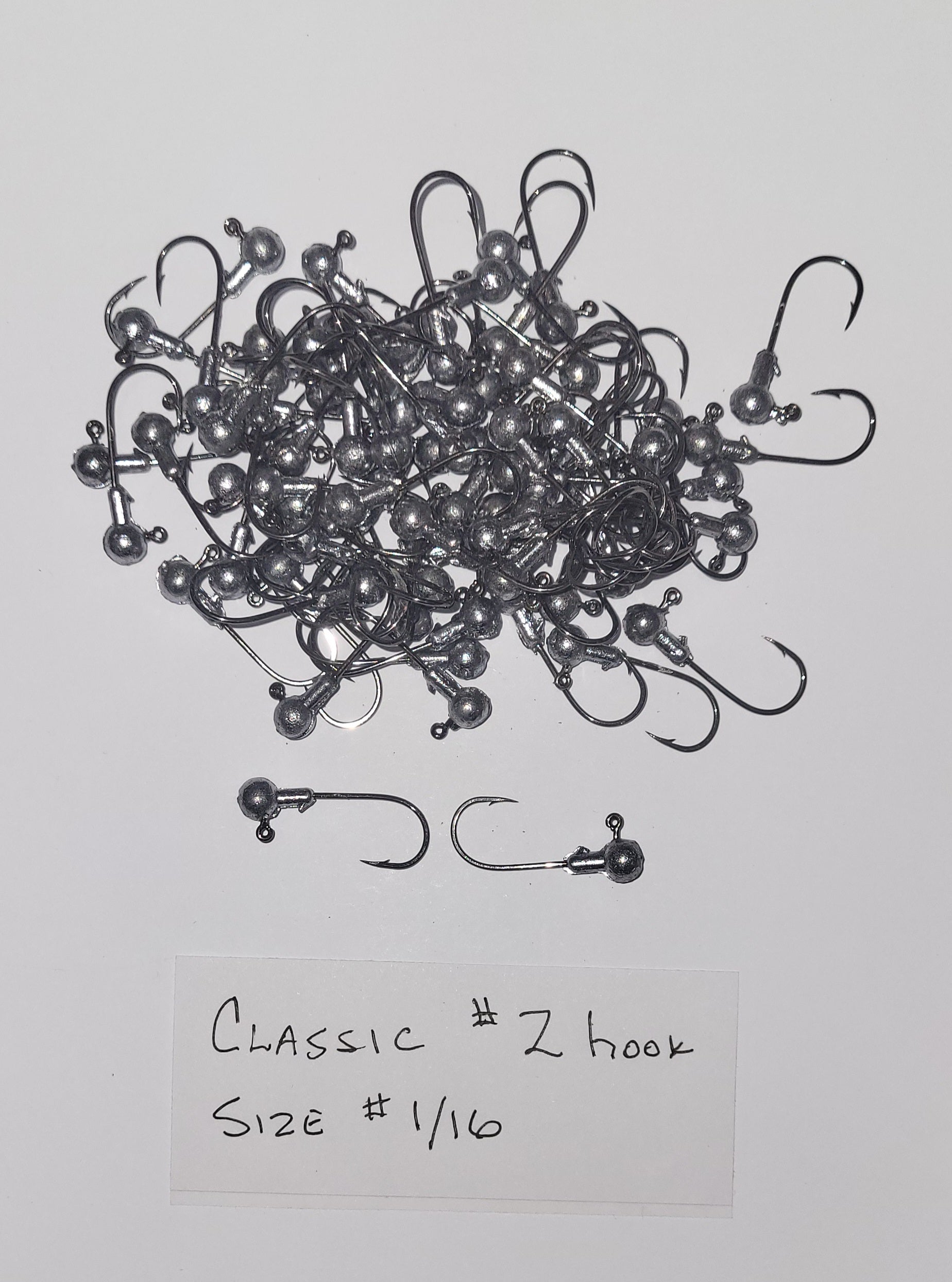 Jig Heads 48 ea, size# 1/16 #2, Clear Coated, No Paint, Classic Hook
