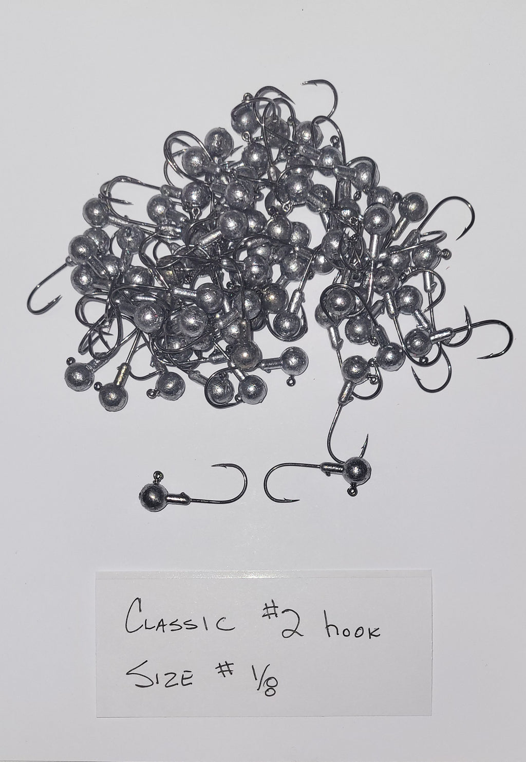 Jig Heads 48 ea, size# 1/8 #2 Classic Hook, Clear Coat, No Paint