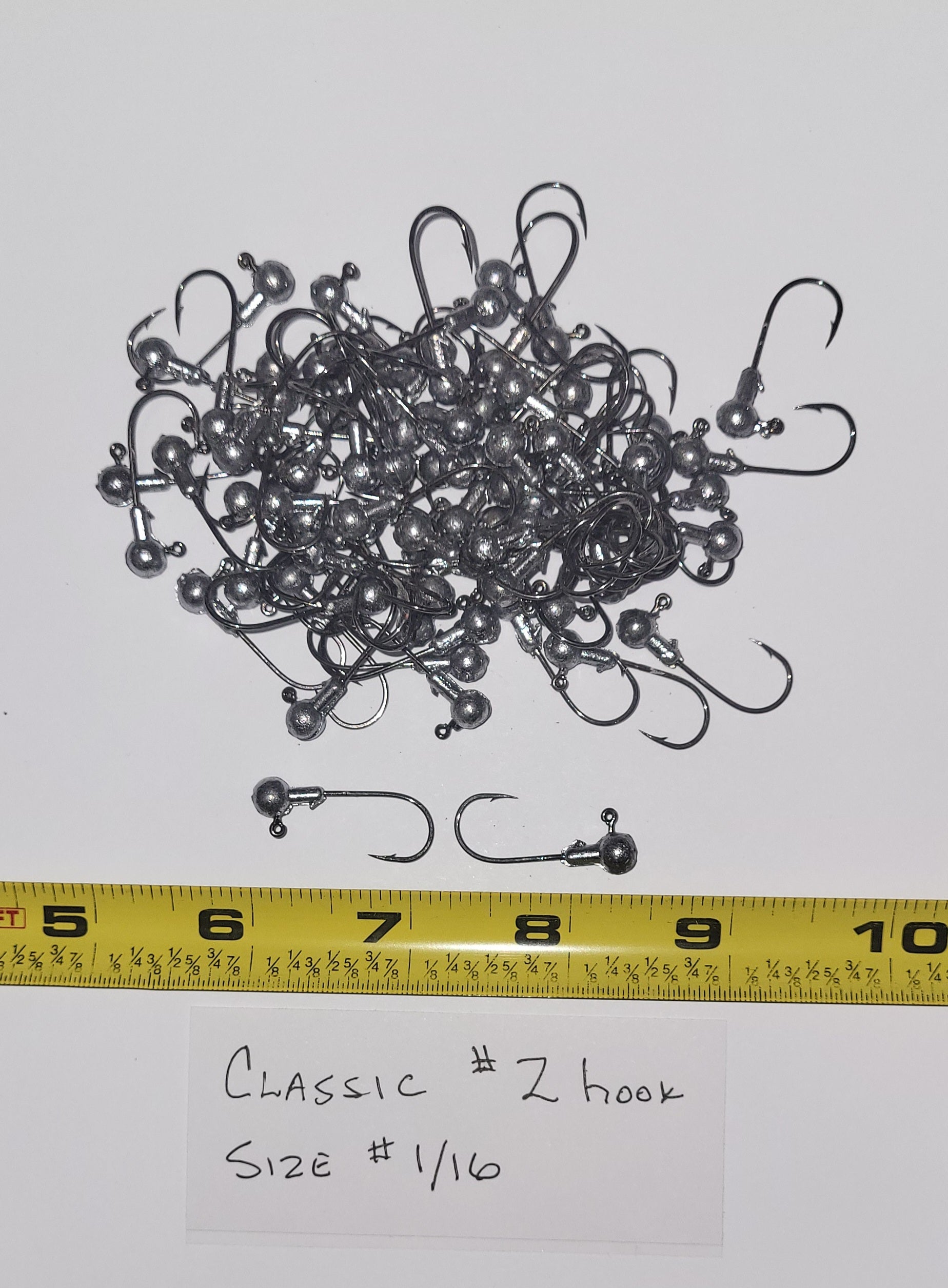 Jig Heads 48 ea, size# 1/16 #2, Clear Coated, No Paint, Classic Hook