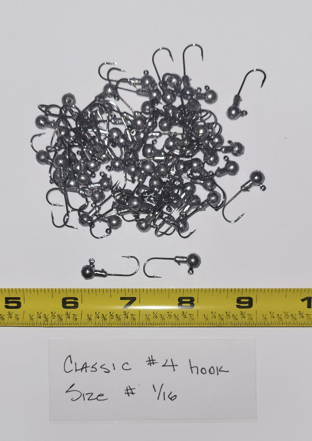 Jig Heads 48 ea, size# 1/16 #4 Clear Coat, No Paint, Classic Hook