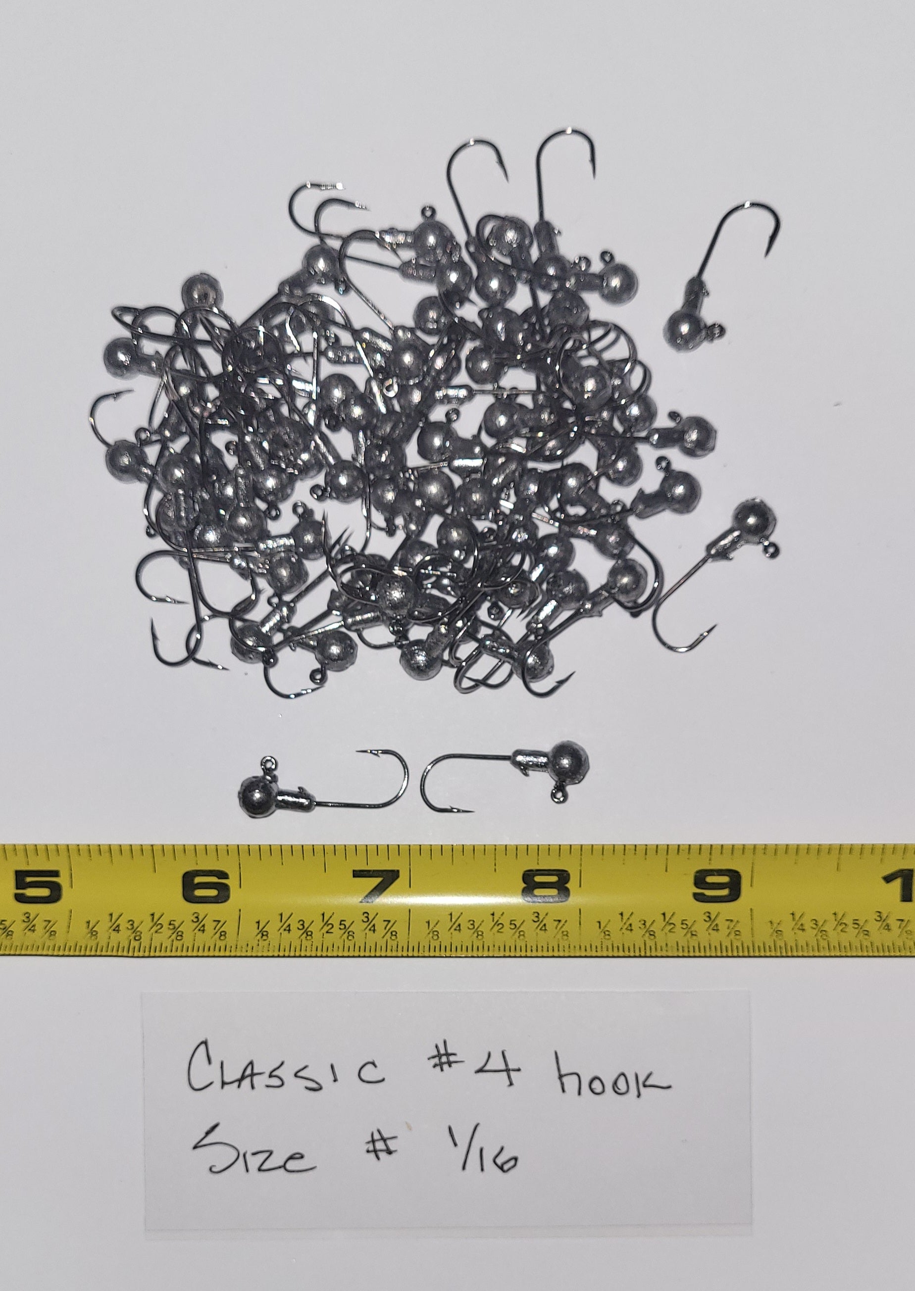 Jig Heads 48 ea, size# 1/16 #4 Clear Coat, No Paint, Classic Hook