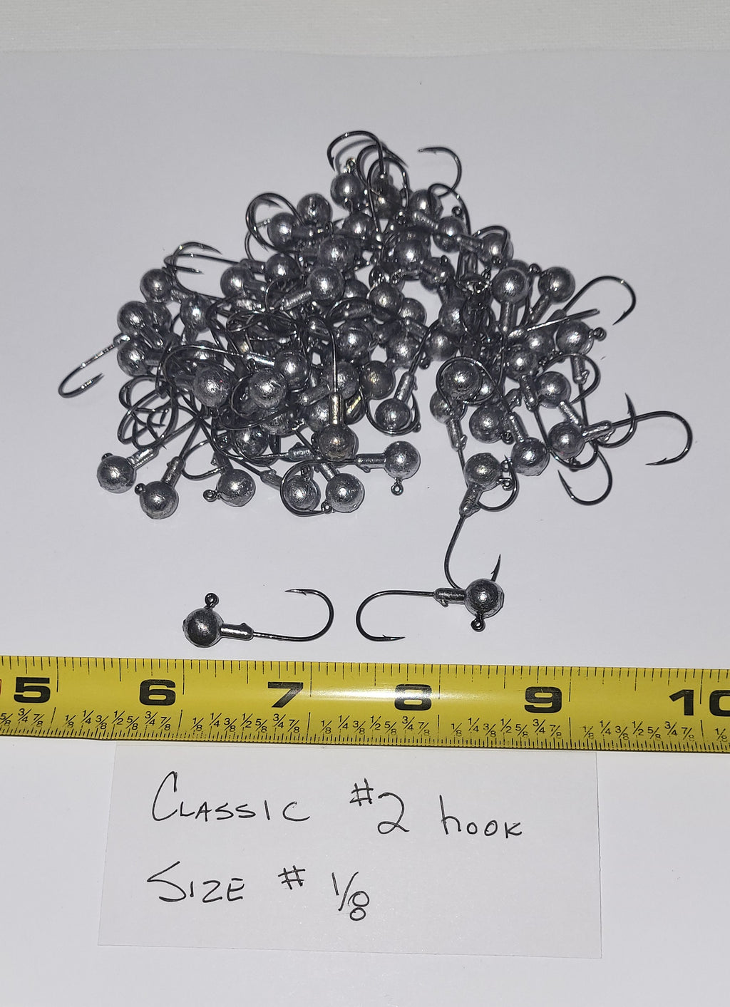 Jig Heads 48 ea, size# 1/8 #2 Classic Hook, Clear Coat, No Paint