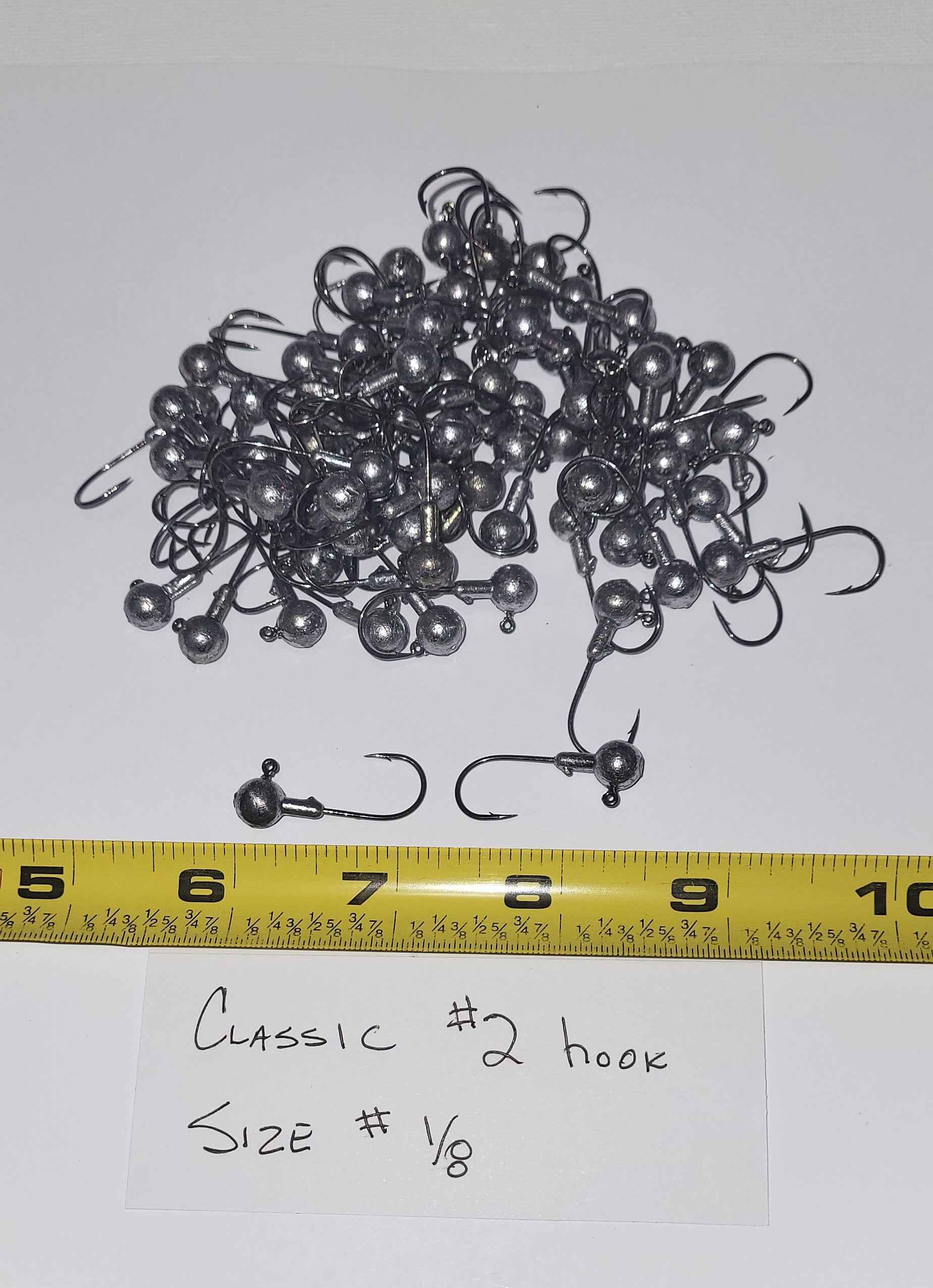 Jig Heads 48 ea, size# 1/8 #2 Classic Hook, Clear Coat, No Paint