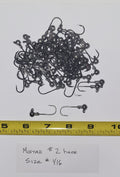 Mustad Hook Jig Heads 24 ea, size# 1/16, with #2 32833NP-BN 2X Mustad Ultra Point Hooks, Clear Coated, No Paint