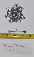 Mustad Hook Jig Heads 24 ea, size# 1/16, with #4 32833NP-BN 2X Mustad Hook, Clear Coated to protect finish, no paint