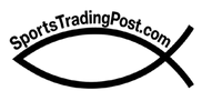 Black fish symbol with 'SportsTradingPost.com' text on a white background