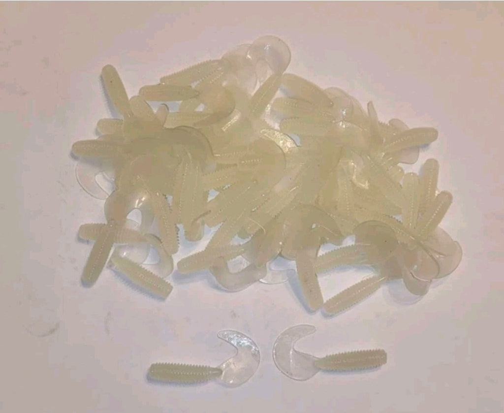 GLOW 2 inch Soft Plastic Curl Tail Grubs