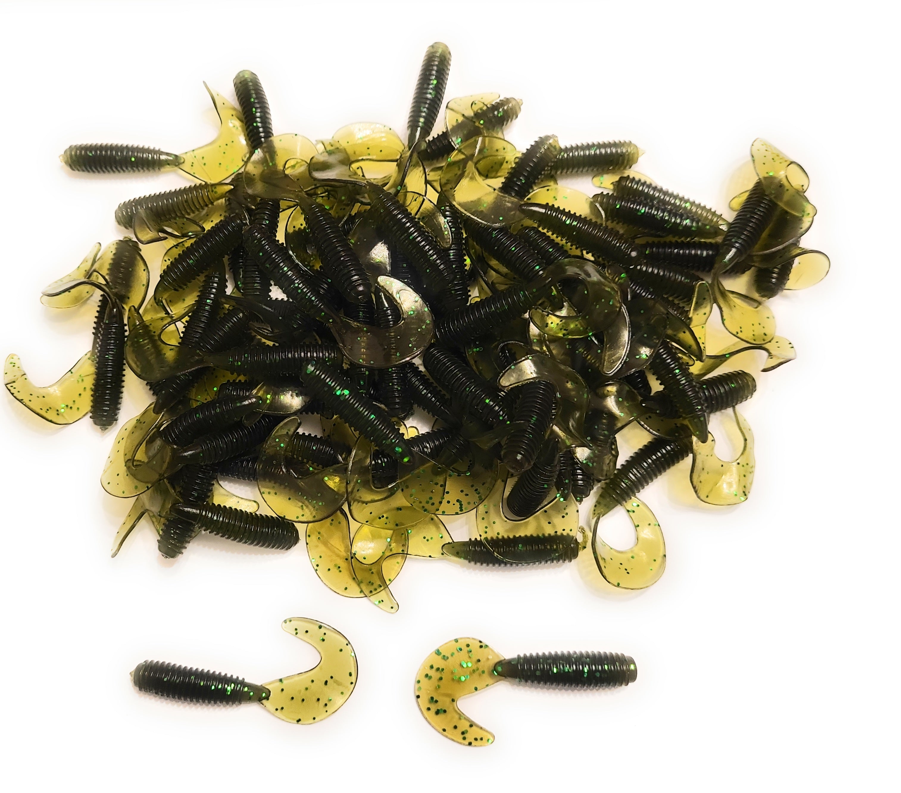 Motor Oil Flash 2 inch Soft Plastic Curl Tail Grubs