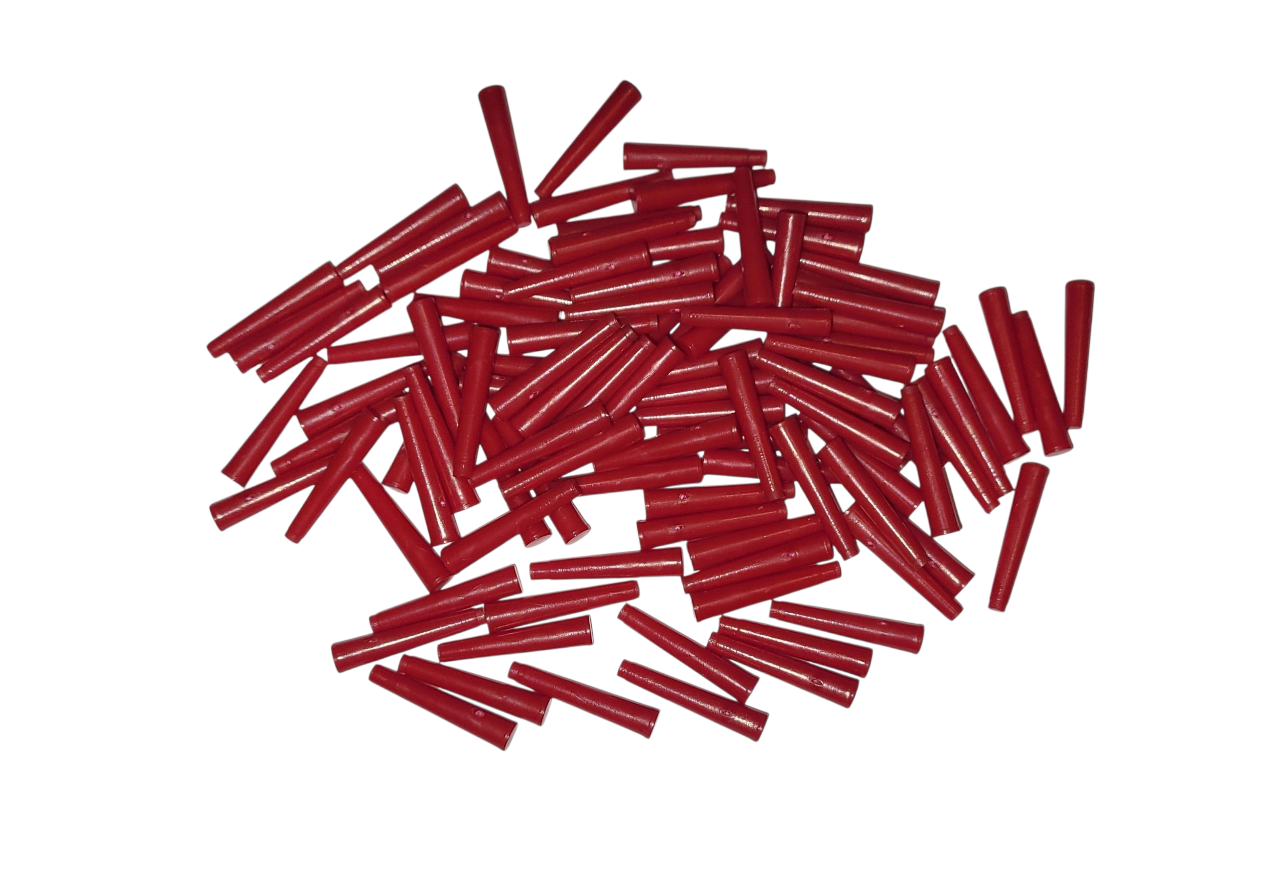 Small Red Plastic Pegs 100pcs 20mmx4mmx2mm (13/16x5/32x3/32) For Small Slim size Fishing Floats with hole 3mm (1/8")
