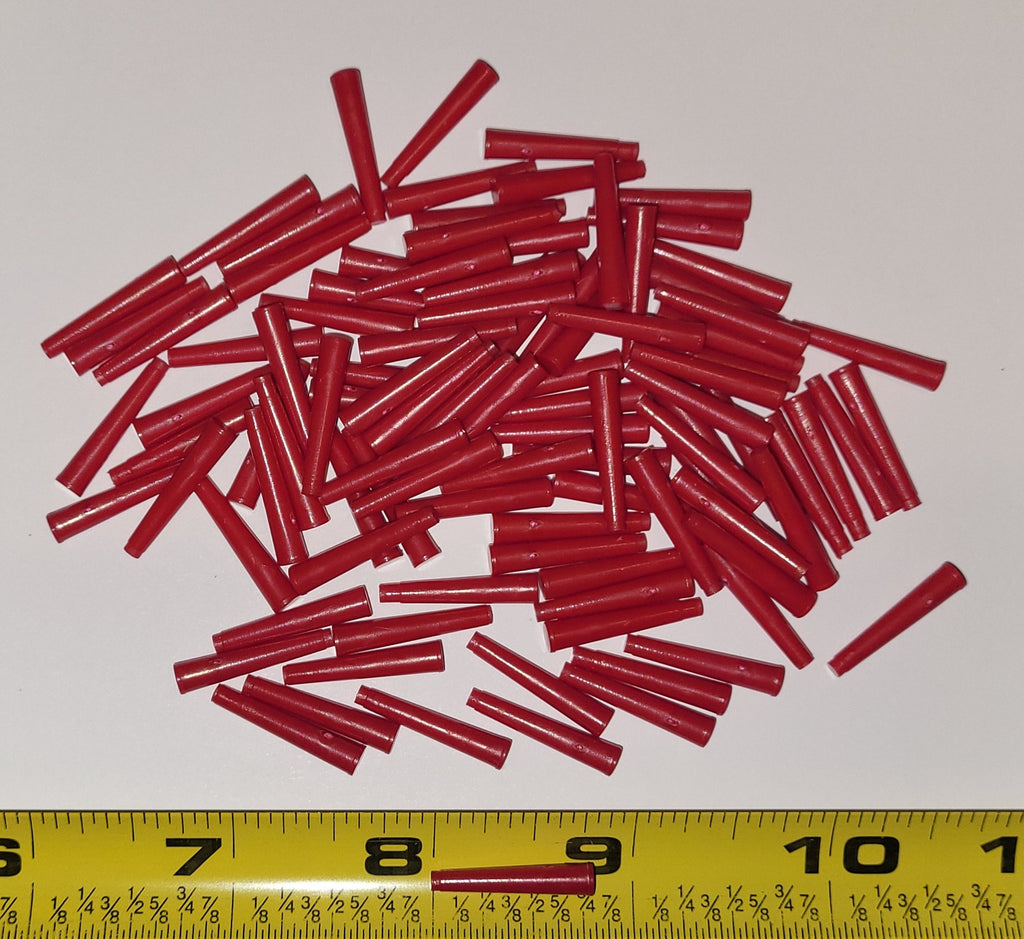 Small Red Plastic Pegs 100pcs 20mmx4mmx2mm (13/16x5/32x3/32) For Small Slim size Fishing Floats with hole 3mm (1/8")