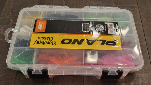 145 pc Soft Plastic Bass , Walleye, Trout Kit in a Plano Stow Away 3600 Tackle Box