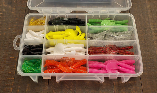 145 pc Soft Plastic Bass , Walleye, Trout Kit in a Plano Stow Away 3600 Tackle Box
