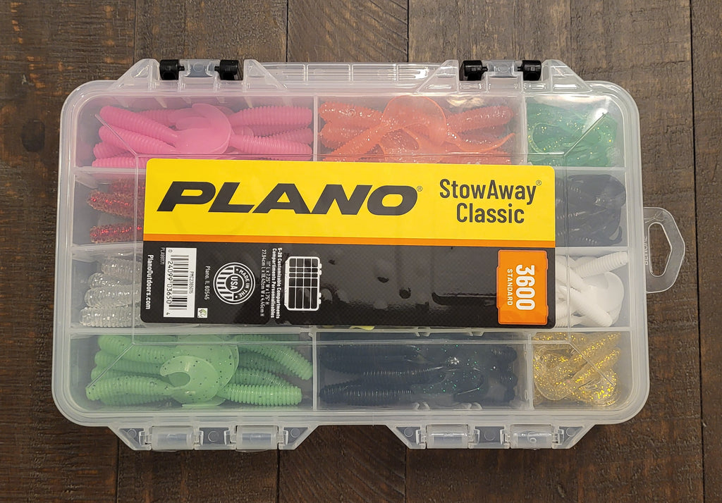 145 pc Soft Plastic Bass , Walleye, Trout Kit in a Plano Stow Away 3600 Tackle Box