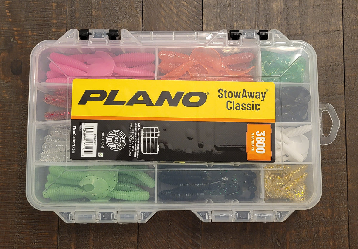 145 pc Soft Plastic Bass , Walleye, Trout Kit in a Plano Stow Away 3600 Tackle Box