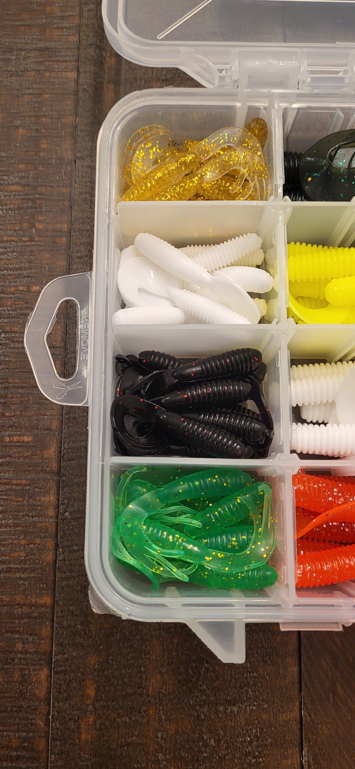 145 pc Soft Plastic Bass , Walleye, Trout Kit in a Plano Stow Away 3600 Tackle Box